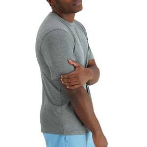 Camiseta de Cuello Redondo Lisa Gris para Hombre, Tela de Algodón, Cómoda, Manga Corta, Informal, para Uso Diario y Moda de Verano - Product Image 4