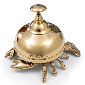 Cloche de table décorative nautique en laiton, cloche de service manuelle classique pour la réception, le conciergerie et l'hôtellerie - Product Image 3