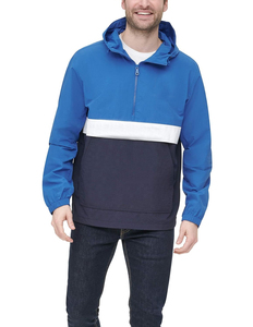 Blouson de sport décontracté pour homme, coupe-vent et respirant, avec capuche et blocs de couleur, en polyester, fermeture éclair, coupe régulière, idéal pour l'automne – Qualité OEM supérieure - Product Image 1