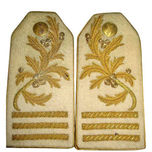 Epaulettes de marinero con base trasera de fieltro negro de 10 mm, trenzado de alambre metálico para hombro, bordado hecho a mano, personalizables - Product Image 2