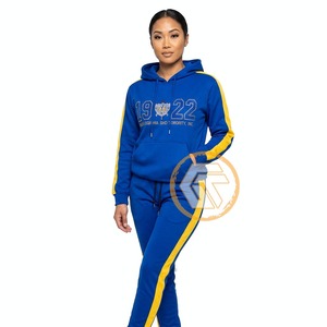Chándal de invierno con capucha de algodón y forro polar bordado con diseño 2 en 1 personalizado de Sigma Gamma Rho, de alta calidad, transpirable, para hermandades griegas. - Product Image 2