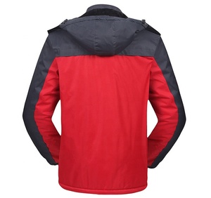 Men's Heavyweight Softshell Winter <b>Warm</b> Coat Windproof <b>Waterproof</b> Canvas <b>Jacket</b> with Hooded Collar Front Logo for Outdoor Bulk - Product Image 2
