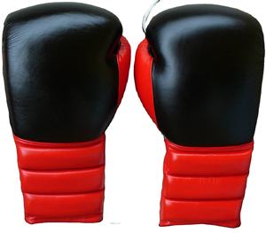 Guantes de boxeo de cuero con cierre de cordones en la muñeca para adultos, entrenamiento de artes marciales - Product Image 4
