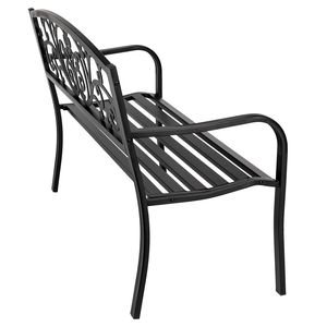 Panca da Esterno Moderna in Ferro e Legno da 50 Pollici YF per Giardino e Patio - Product Image 3