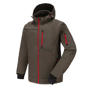 Veste matelassée à capuche pour homme, vert olive, imperméable, hiver, sportive, fermeture éclair, rembourrage épais en polyester - Product Image 3