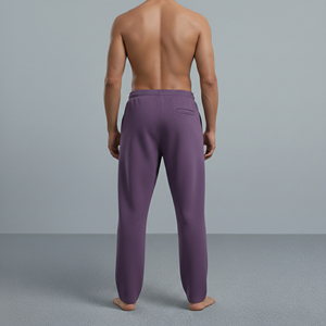 Pantalon de survêtement en molleton violet pour homme, taille élastique, imprimé par transfert thermique, logo de la marque sur la jambe droite, décontracté, pour l'automne - Product Image 3