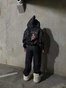 Conjunto Deportivo Oversize para Mujer con Logotipo Personalizado OEM, Sudadera con Capucha y Pantalones Deportivos Estilo Vintage Lavado, 100% Verano/Primavera - Product Image 4