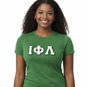 T-Shirt vert émeraude de la sororité Iota Phi Lambda, vêtements à lettres grecques, t-shirt décontracté à manches courtes pour femmes, cadeau - Product Image 1
