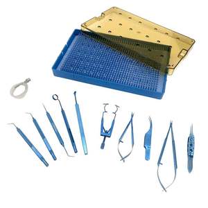 Juego de Instrumentos Oftálmicos LASEK de Acero Inoxidable, Pinzas de Sujeción de Agujas Manuales, Espátula, Kit Quirúrgico - Product Image 1