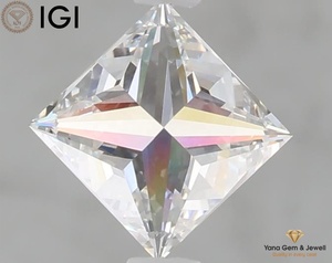 เพชรทรงปรินเซสคัท สี E ความสะอาด VVS1 รับรองโดย IGI น้ำหนัก 1.00 กะรัต เพชร CVD ผลิตในห้องปฏิบัติการ สำหรับแหวนแต่งงานสุดพิเศษ - Product Image 4