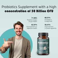 Capsules de Mélange Probiotique Premium 60 Milliards d'UFC Complément Alimentaire pour Adultes - Soutien Immunitaire Biologique Usine de Marque Privée
