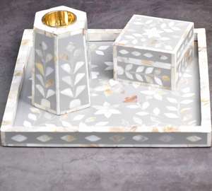 Ensemble de brûleur d'encens incrusté de nacre de qualité supérieure pour une utilisation de parfum de maison disponible en grande quantité d'Inde - Product Image 5