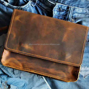 Vintage Stylish Spacious Genuine Leather Crossbody Portable Laptop Messenger Bag Durable Business Trip Travel College Custom Bag - Product Image 1