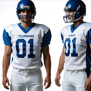 Nuevo Uniforme de Fútbol Americano Personalizado OEM USA Unisex, Camisetas de Fútbol Americano Azules de Secado Rápido con Mangas Cortas - Product Image 1