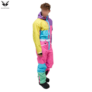 Nouvelle Arrivée Combinaison de Ski Monopièce Personnalisée Imperméable Couleurs Néon Qualité Supérieure en Polyester Coupe-Vent avec Fermeture Éclair et Doublure Polaire - Product Image 4