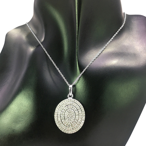 Collar con Colgante de Diamante Natural Blanco de 1.85 Quilates para Mujer en Plata de Ley 925, Cadena de 18 Pulgadas, Corte Redondo (Color G-H) - Product Image 3
