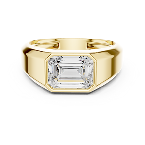 DECORAL 3CT Moissanite <b>Ring</b> <b>Emerald</b> Cut Bezel Setting D Color VVS1 S925 <b>Silver</b> Promise Wedding Band for Men Women - Product Image 4