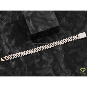 High Shine Rose Gold Lab Grown Bracelet with Diamond Inspired Cuban Links and Statement Jewelry Design - Product Image 2