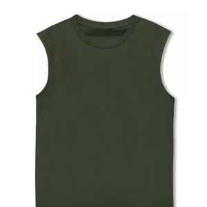 <b>Men's</b> 100% Cotton <b>Sleeveless</b> Knitted Tank Top O-Neck Regular Fit Solid Color Casual Breathable Quick Dry Oversized T-Shirts for - Product Image 6