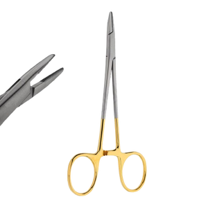 Soporte de aguja Halsey Mordazas rectas con insertos TC Mango de anillo Trinquete Acero inoxidable 5 ''13cm Soporte de aguja Fabricante Pakistán - Product Image 1