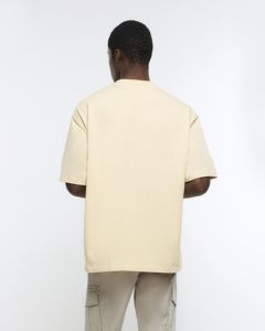 เสื้อยืดแขนสั้นทรงโอเวอร์ไซส์สีครีม รุ่น Heavyweight ปี 2026 ทรงหลวม พิมพ์ลายสกรีน แบรนด์สั่งทำ ผ้าฝ้าย 100% สำหรับผู้ชาย - Product Image 2