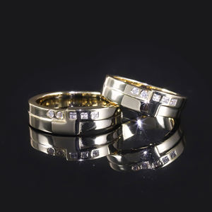 แหวนทองคำแท้ 18K แบบ Unisex ดีไซน์ Eternity ประดับพลอยธรรมชาติเจียระไนทรง Brilliant Cut ตัวเรือนแบบ Prong Setting สไตล์คลาสสิกสำหรับงานหมั้น ได้รับการรับรองจาก IGI ประดับพลอยอำพัน - Product Image 3