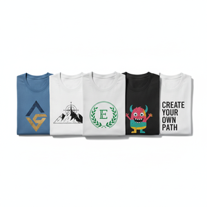 เสื้อยืดแขนสั้นผู้ชายพรีเมียมแบบสั่งทำพิเศษ แพ็ค 5 ตัว |   ผ้าฝ้าย 100% |   การพิมพ์งานศิลปะชื่อโลโก้แบบส่วนตัว |   ระบายอากาศได้ดี - Product Image 1
