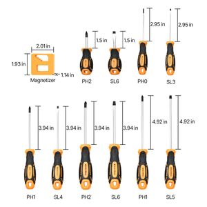Professional 12-Piece <b>Screwdriver</b> <b>Set</b> with Magnetic Tips Includes 5 Phillips & 5 Flat Head Bits Z Type Bit - Product Image 2