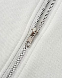 Wholesale Custom <b>White</b> Men Hooded <b>Zip</b>-<b>Up</b> Sweatshirt Cotton Knitted Glitter Letter Print Casual Autumn Wear Regular Fit - Product Image 5