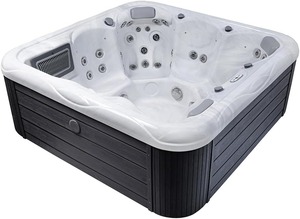 Spa et bain à remous pour 6 personnes - Baignoire à remous en acrylique avec 49 jets, système stéréo, LED et couverture incluse - Product Image 3