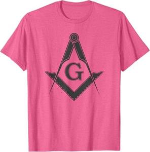 T-shirt Maître Maçon avec écusson carré et compas maçonniques noirs, importé, à enfiler - Product Image 3