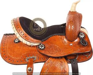 Selle en cuir véritable DD de qualité supérieure fabriquée à la main Style occidental léger confortable équitation cheval personnalisable de haute qualité - Product Image 1