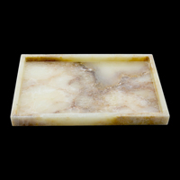 Nouveau plateau de service multifonctionnel en marbre antique et onyx, grand format, design moderne et luxueux, pour cuisine et salon, durable et respectueux de l'environnement