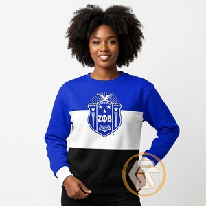 Wholesale Custom Made Embroidered Zeta Phi Beta Women's Crew Neck Casual Cotton Fleece Breathable Winter 500g Sorority - Product Image 3