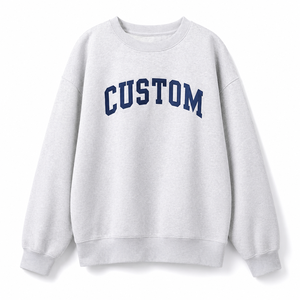 เสื้อสเวตเชิ้ตคอกลมสีเทาสำหรับผู้หญิง แขนยาว พิมพ์ลายตัวอักษร ผ้าฝ้ายถัก 100% สวมใส่สบายๆ ในฤดูใบไม้ร่วง - Product Image 3