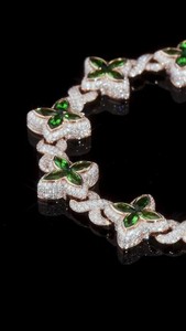 Luxury Round Cut Lab Grown Diamond Flower <b>Statement</b> <b>Necklace</b> S925 Solid Women's Party Jewelry - Product Image 4