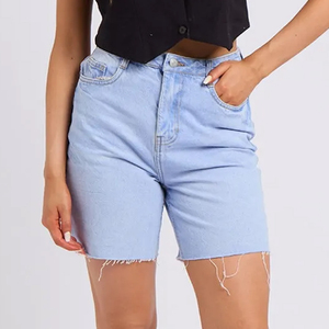 Custom loose denim shorts women baggy shorts relaxed fit summer daily wear bulk order factory - Product Image 4