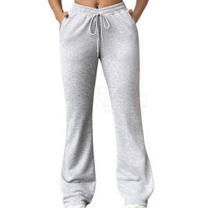 Pantalon de survêtement évasé pour femme, design élégant à jambes larges, coupe décontractée, parfait pour la maison ou le streetwear - Product Image 3