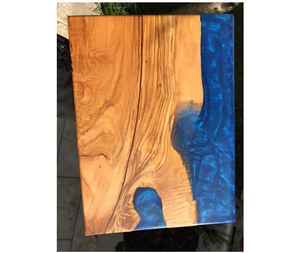 Tabla de cortar de resina epoxi de madera de acacia rectangular Bloque de cortar hecho a mano de primera calidad para queso, pan y uso en la cocina - Product Image 3