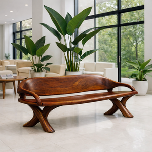 Banc d'extérieur Luxali C0013 en noyer massif, fabriqué à la main, design moderne, écologique, durable, prix usine - Product Image 1
