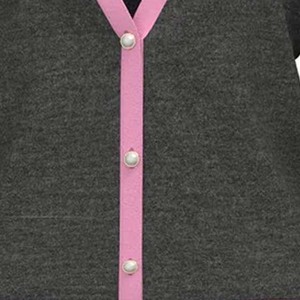 Pull cardigan en acrylique gris pour l'hiver, couleur et broderie personnalisées, pull tricoté pour sororité, université, collège, unisexe - Product Image 3