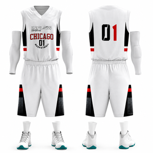 Nuevo Diseño de Uniforme de Baloncesto Personalizado, Jersey y Pantalones Cortos de Malla Retro con Logotipo Estampado por Transferencia de Calor - Product Image 6