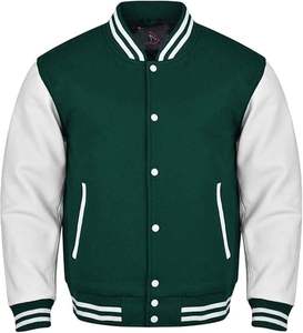 Chaqueta de Béisbol Varsity Personalizada, Cuerpo de Lana Transpirable con Forro de Piel de Oveja y Mangas de Cuero Amarillo, Tallas S-XL para Hombre - Product Image 2