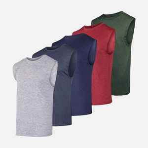 Débardeurs pour hommes 100% coton, respirants, design décontracté et ajusté, confortables, sans manches, pour la gym, la course à pied, grandes tailles - Product Image 5