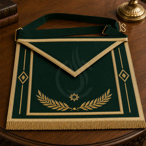 Tablier de maître maçon classique avec broderie élégante, tissu doux et coutures soignées, idéal pour les cérémonies formelles, les réunions et les événements spéciaux - Product Image 4