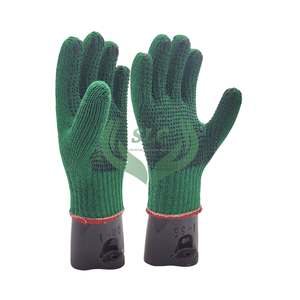 Guantes DE SEGURIDAD antideslizantes antiestáticos y antiimpacto de color verde bosque confiables Ajuste perfecto Construcción de puntos de algodón Uso industrial - Product Image 6