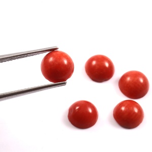 พลอยปะการังธรรมชาติทรงกลมขนาด 6x6 มม. แบบหลังแบน ปรับขนาดแล้ว สำหรับทำเครื่องประดับ ขายส่งจำนวนมาก - Product Image 2