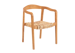 Chaise de salle à manger en bois avec siège tressé, fauteuil moderne pour restaurant, hôtel, salle à manger, café - Product Image 6