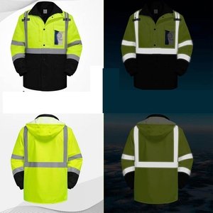High Visibility Safety Workwear Industrial Work <b>Jacket</b> Reflective Safety Workwear Safety <b>jacket</b> for <b>men</b> - Product Image 3