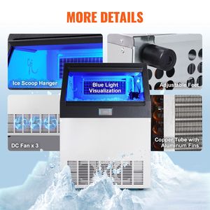Commercial Kitchen Equipment Freestanding Cabinet <b>Ice</b> <b>Maker</b> Machine 160lbs/24H 80 <b>Ice</b> Cubes in 12-15 Minutes 66lbs S <b>Ice</b> <b>Maker</b> - Product Image 6